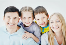 A family with shiny white teeth